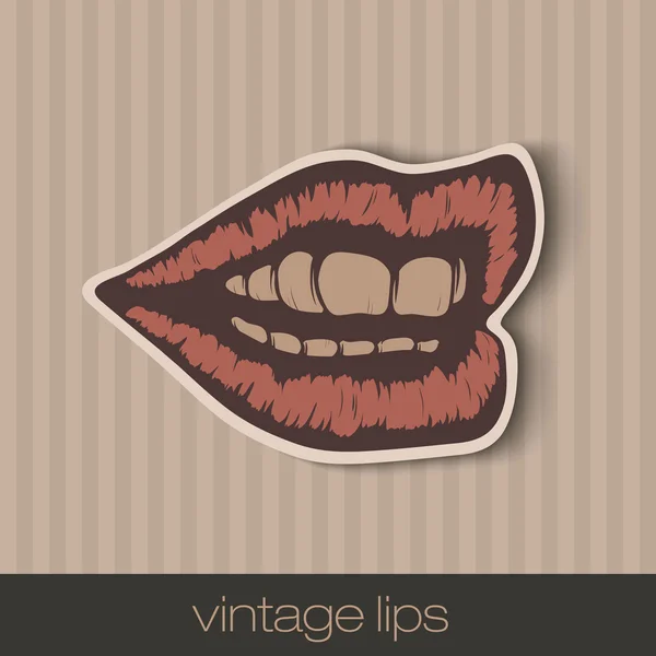 Vintage labios de papel — Vector de stock