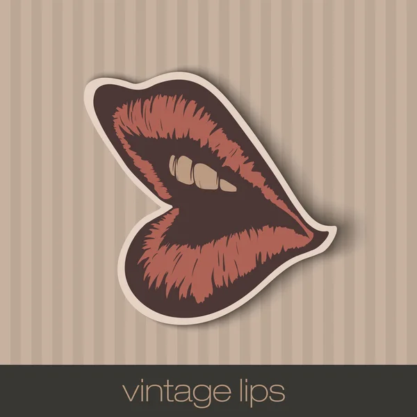 Vintage labios de papel — Vector de stock