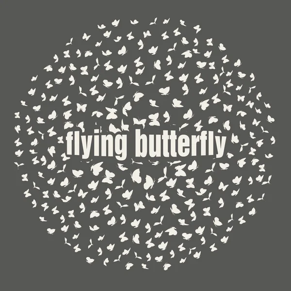 Butterflies flying in a circle scatter in different directions. — Stock Vector