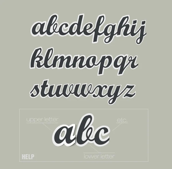 Alphabet majuscule en papier vectoriel avec ombres — Image vectorielle