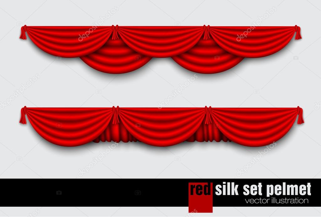 Red silk curtains stage