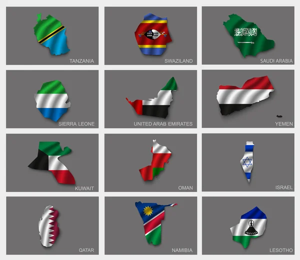 Bandiere sotto forma di Stati — Vettoriale Stock