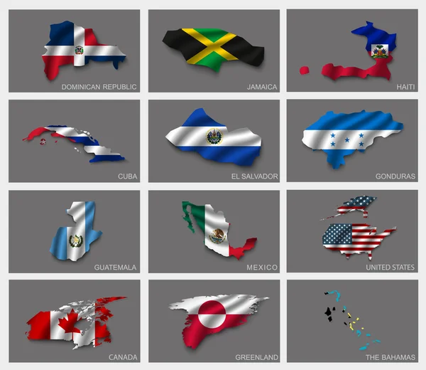 Banderas en forma de Estados — Vector de stock