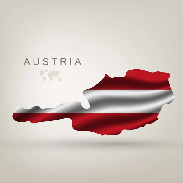 Bandiera dell'Austria come paese — Vettoriale Stock