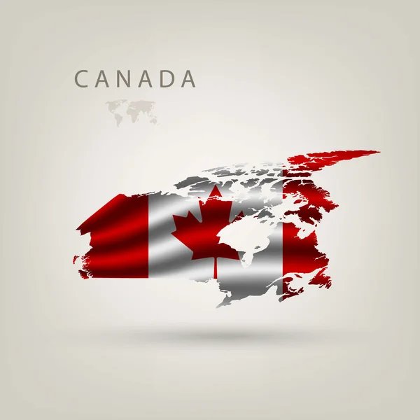 Vlajka Kanady jako země — Stockový vektor