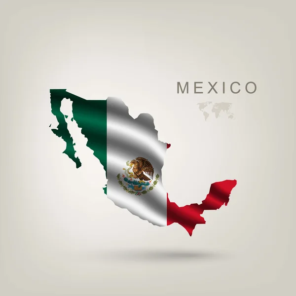 Flagga Mexiko som ett land — Stock vektor