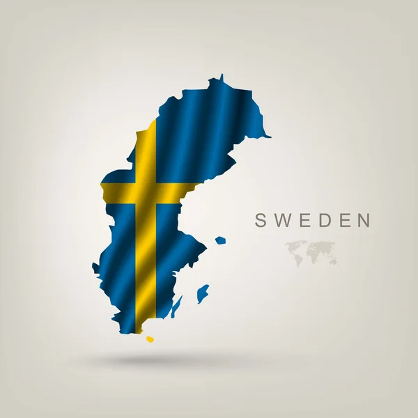 Svenska flaggan som ett land — Stock vektor
