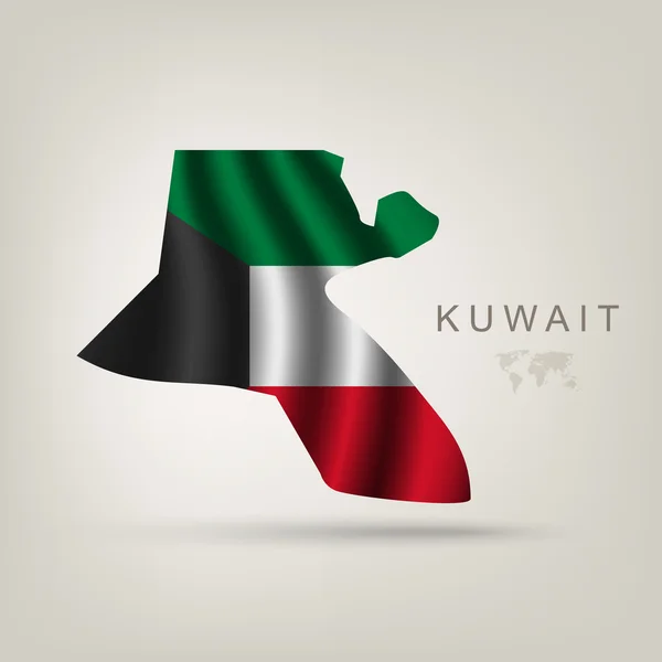 Bandera de Kuwait como país — Vector de stock