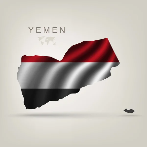 Drapeau du Yémen en tant que pays — Image vectorielle