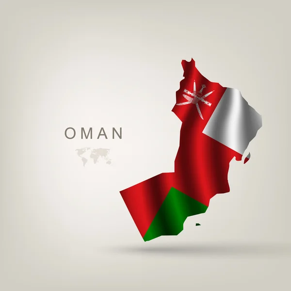 Flagga Oman som ett land — Stock vektor