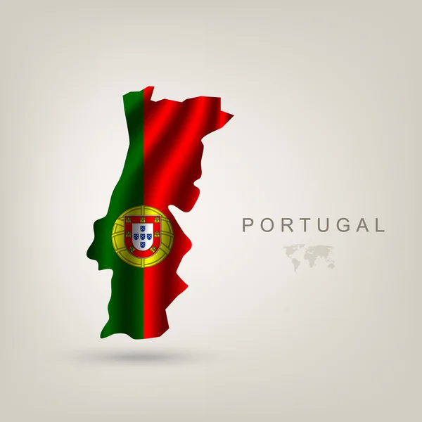 Vlajka Portugalska jako země — Stockový vektor