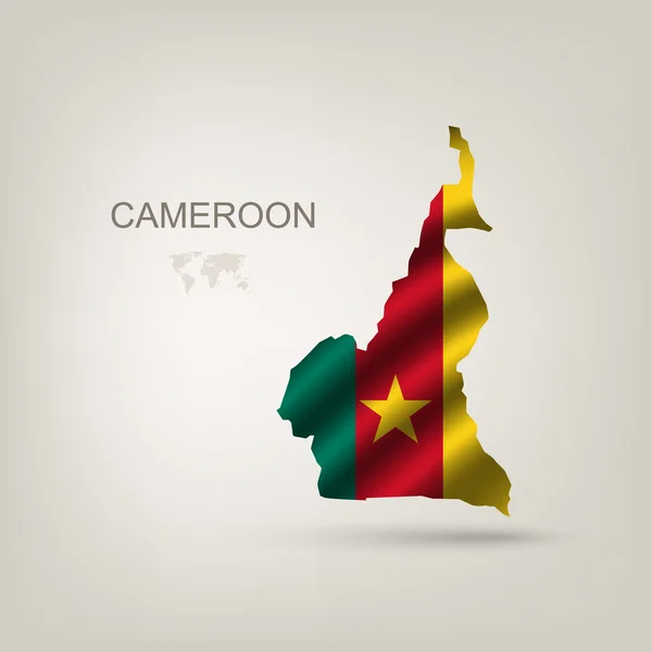 Bandera de Camerún como país — Vector de stock