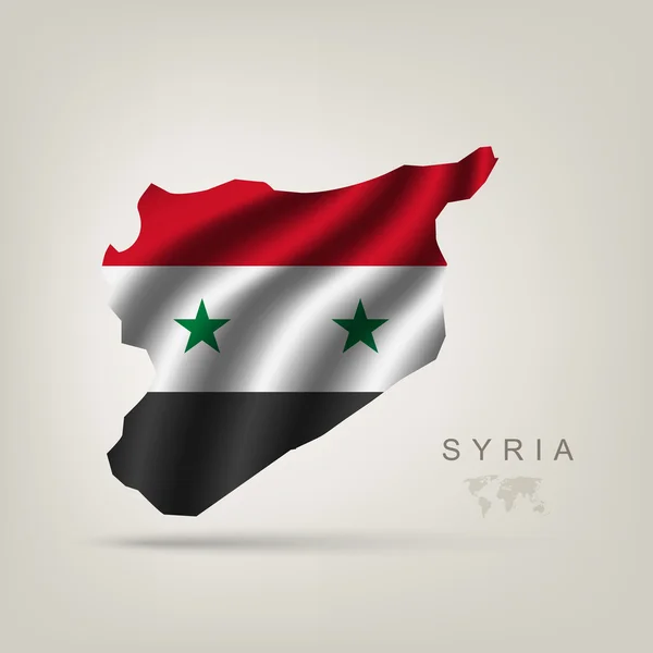 Drapeau de la Syrie comme pays — Image vectorielle