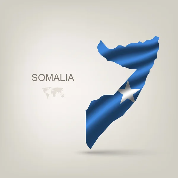 Drapeau de la Somalie comme pays — Image vectorielle