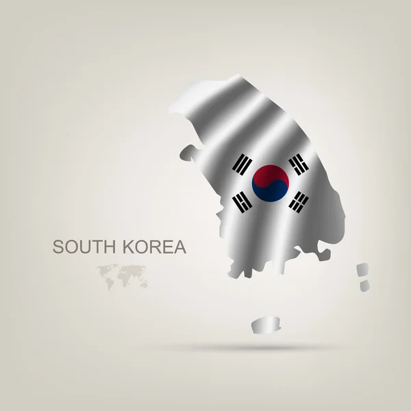 Bir ülke olarak Güney Kore bayrağı — Stok Vektör