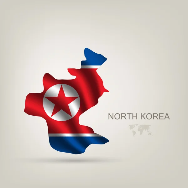 Bandeira da Coreia do Norte como país — Vetor de Stock