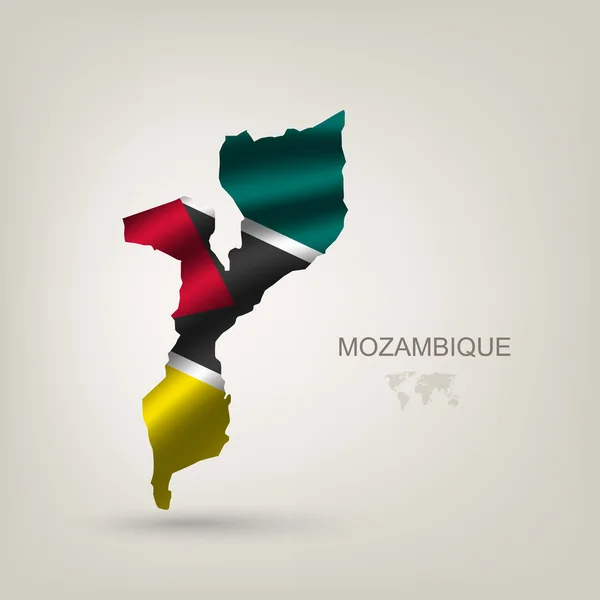 Flaga Mozambiku jako kraj — Wektor stockowy