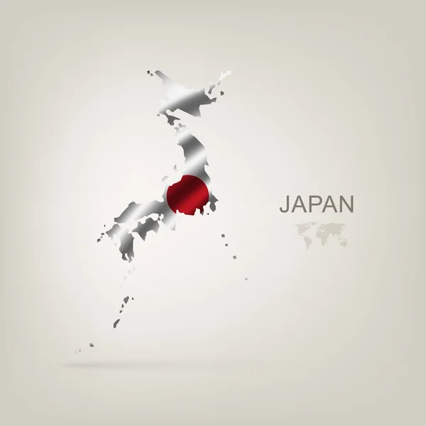 Drapeau du Japon en tant que pays — Image vectorielle
