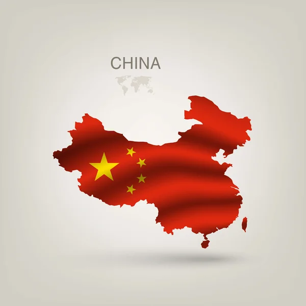 Σημαία της Κίνας ως χώρα — Διανυσματικό Αρχείο