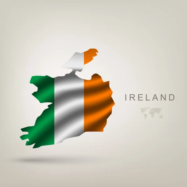 Bandeira da Irlanda como país — Vetor de Stock