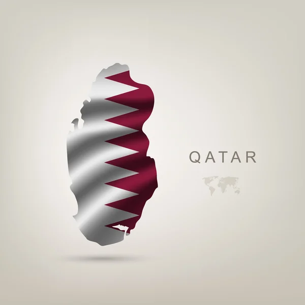 Bandera de Qatar como país — Archivo Imágenes Vectoriales