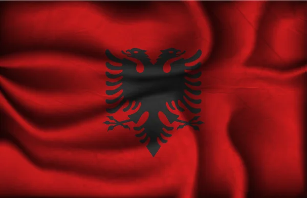 Crumpled flag of Albania — Stock Vector