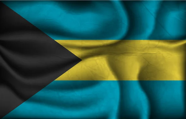 Crumpled flag of Bahamas on a light background — Stock Vector
