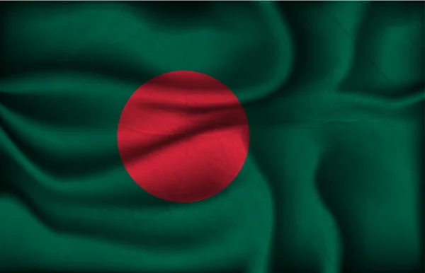 明るい背景にバングラデシュのしわくちゃの旗 — ストックベクタ