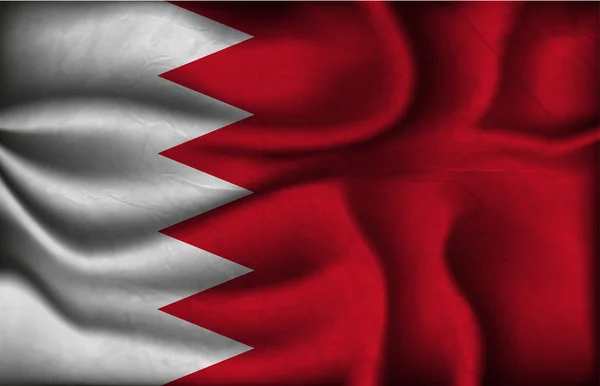 Crumpled flag of Bahrain on a light background — Stock Vector