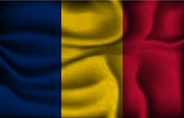 Τσαλακωμένο σημαία του Τσαντ σχετικά με ένα ανοιχτό φόντο — Διανυσματικό Αρχείο