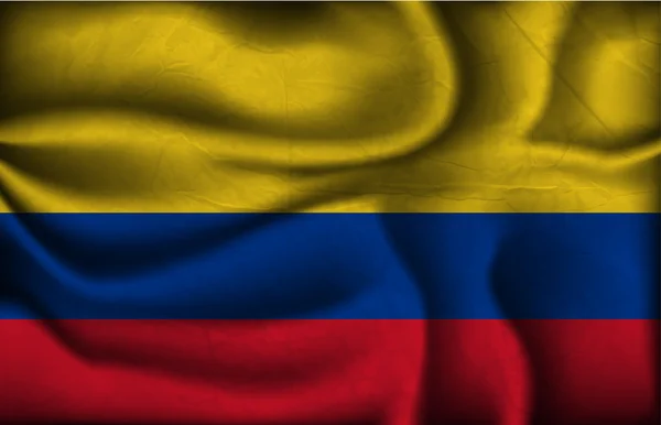 Bandera arrugada de Colombia un fondo claro — Archivo Imágenes Vectoriales