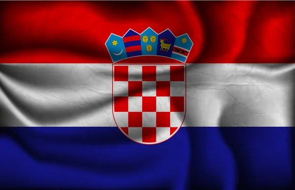 Hırvatistan buruşuk bayrağı hafif bir arka plan üzerinde — Stok Vektör