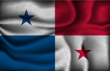 Panama buruşuk bayrağı hafif bir arka plan üzerinde