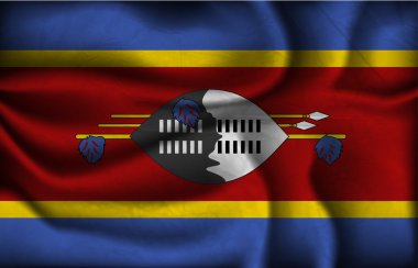 Svaziland buruşuk bayrağı hafif bir arka plan üzerinde