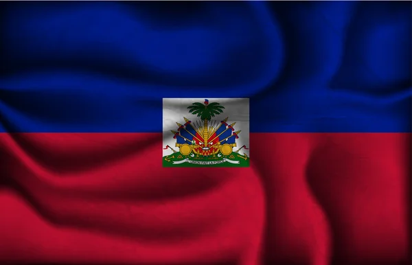 明るい背景にハイチのしわくちゃの旗 — ストックベクタ