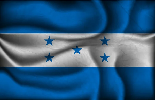 Skrynklig flagga Honduras på en ljus bakgrund — Stock vektor