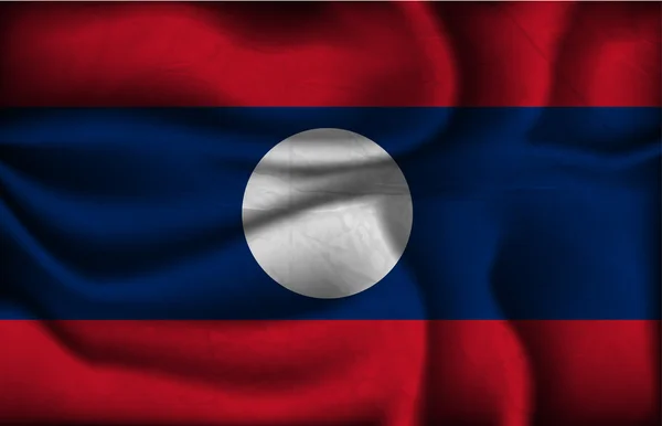 Crumpled bandeira de Laos em um fundo claro — Vetor de Stock