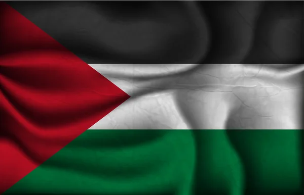 Skrynklig flagga Palestina på en ljus bakgrund — Stock vektor