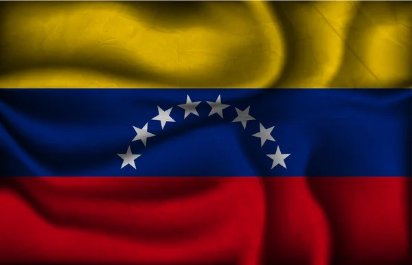 Zerknitterte Fahne von venezuela auf hellem Hintergrund — Stockvektor