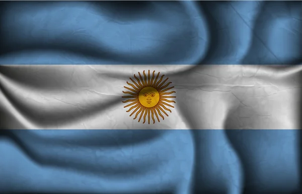 Zerknitterte Flagge Argentiniens — Stockvektor