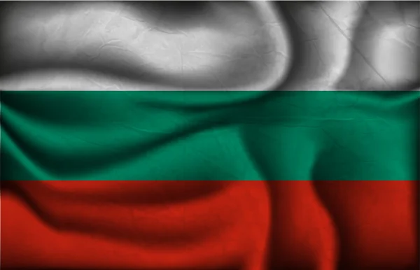 Skrynkliga flagga Bulgarien på en ljus bakgrund — Stock vektor