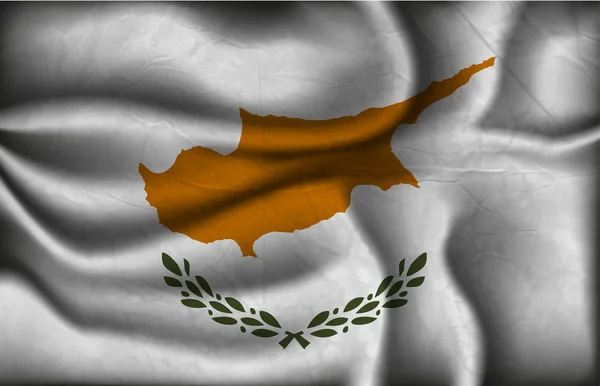 Die zerknitterte Flagge Zyperns auf hellem Hintergrund — Stockvektor