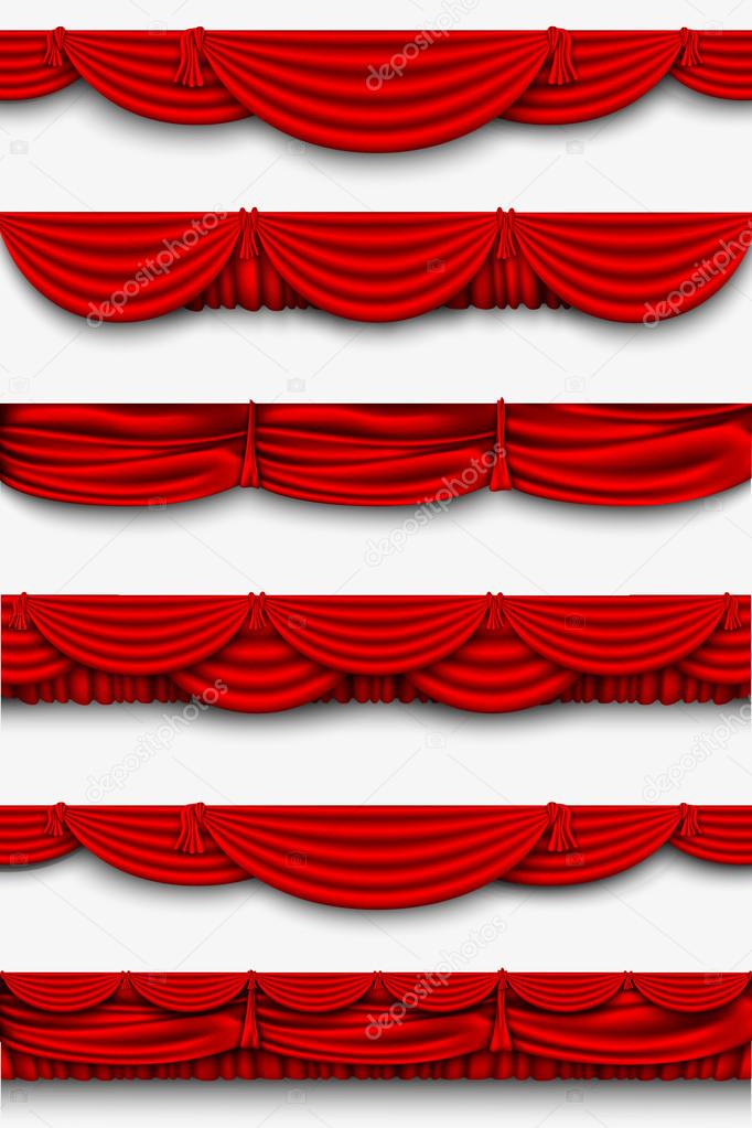red silk set Pelmet and silk red curtains