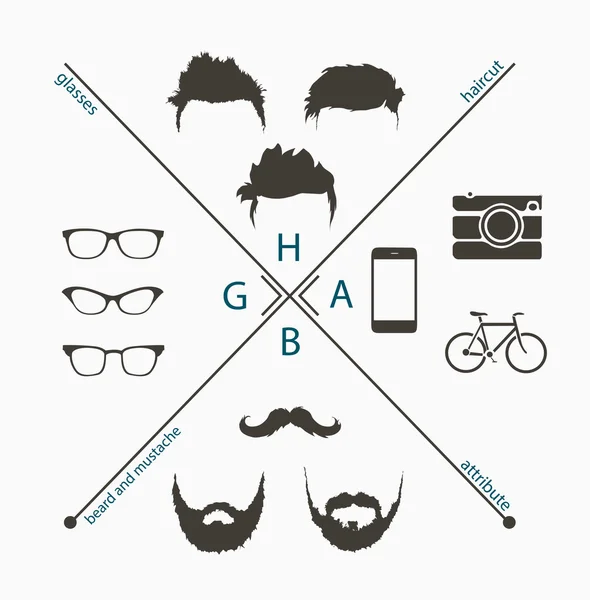 Barba, bigote y corte de pelo — Vector de stock