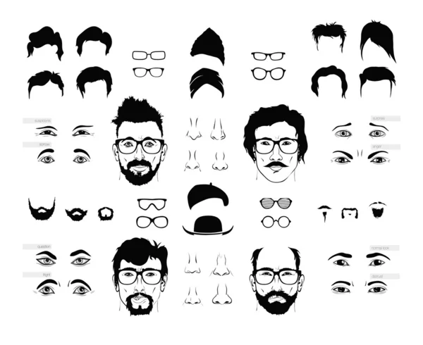 Barba, bigote y corte de pelo — Vector de stock