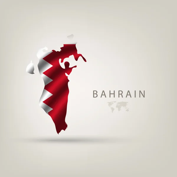 Flag of BAHRAIN as a country with a shadow — Stock Vector