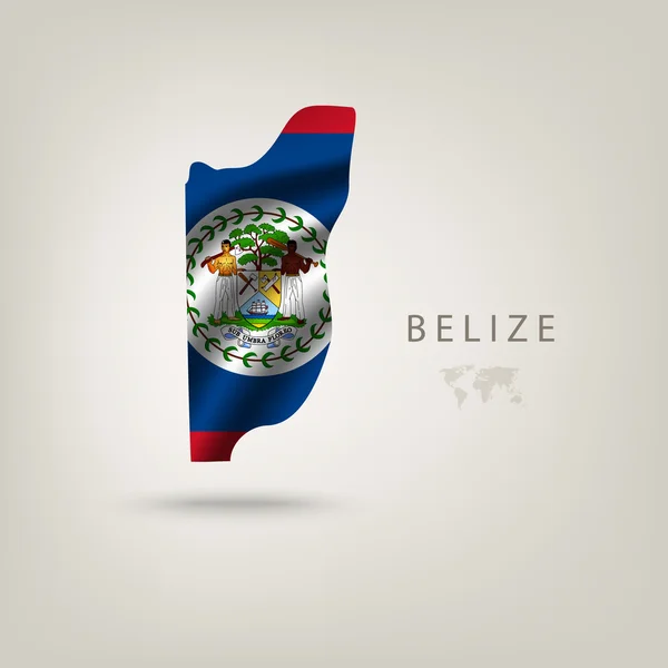 Bandera de BELIZE como país con sombra — Vector de stock