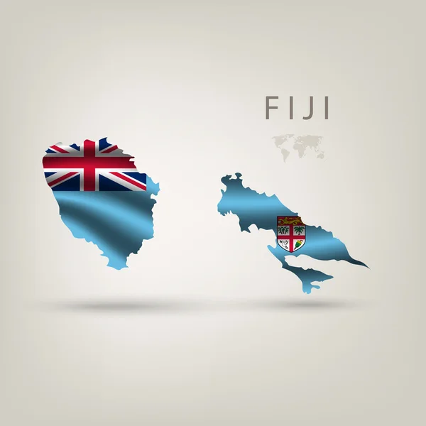 Bandeira de FIJI como um país com uma sombra — Vetor de Stock