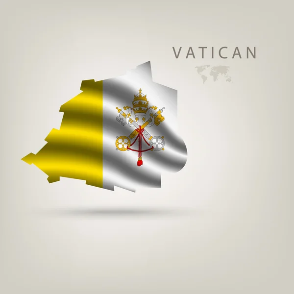 Flag of VATICAN as a country with a shadow — Stock Vector