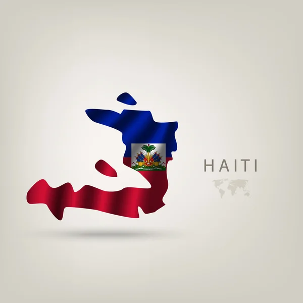 Haiti gölgeli bir ülke olarak bayrağı — Stok Vektör